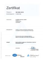 Zertifikat Deutsch ISO 9001:2015